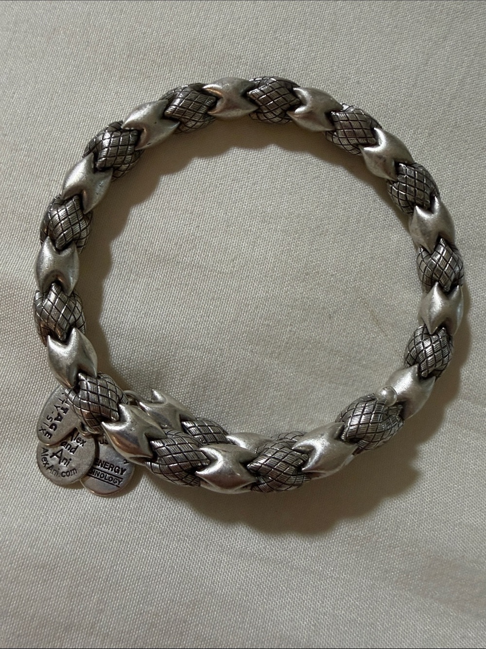Alex & Ani Vintage sixty-six Silver Braided Link Women's Wrap Bracelet